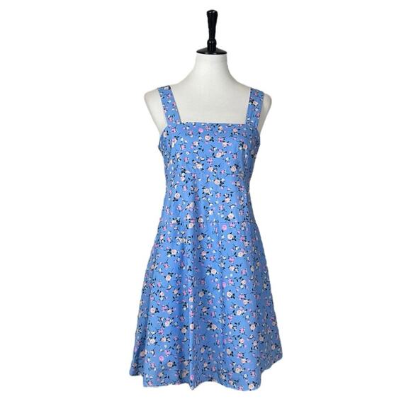 Altar’d State New Dress Square Neck Tie Back Blue Pink Floral Women’s Size Small - Picture 1 of 13